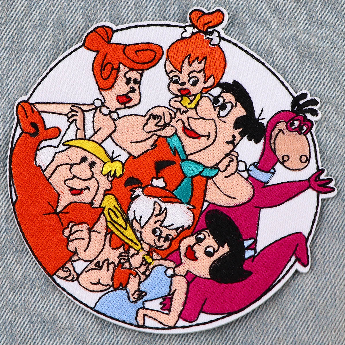 Cartoon Family Patches Embroidered Diy Iron on Patches for Clothing Jacket Badges Sewing Stickers Applique Patches