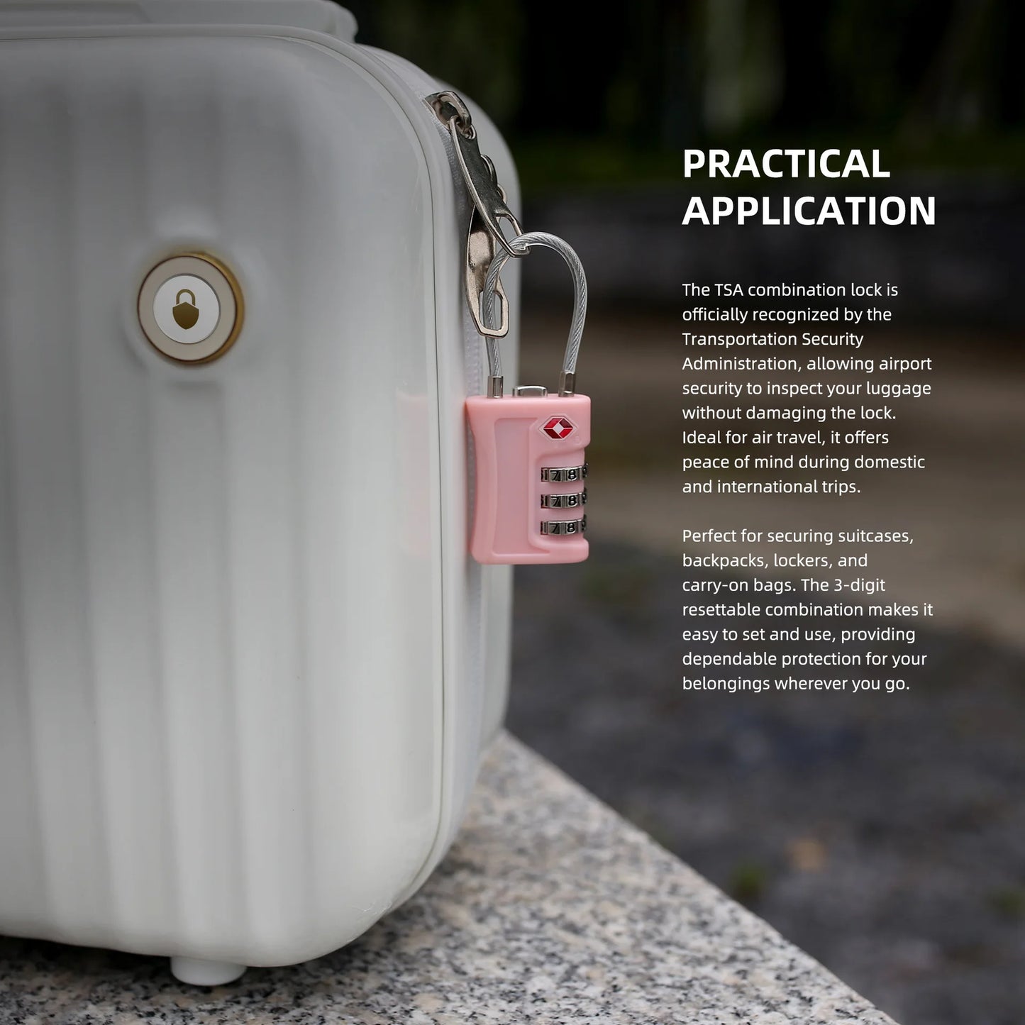1Pc TSA Approved Luggage Travel Lock Filing Cabinets Toolbox Case  ABS Steel Cable Gym Locker padlock smart lock  lock box