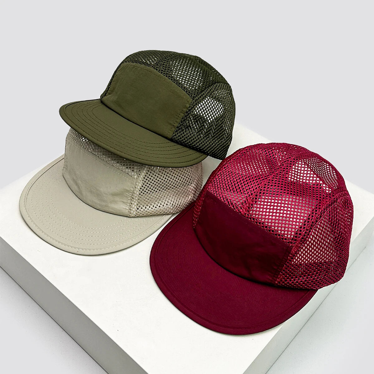New Unisex Quick Drying Korean Casual Solid Baseball Hats Sunshade Mesh Breathable Peaked Caps Versatile Short Eave Fashion ins