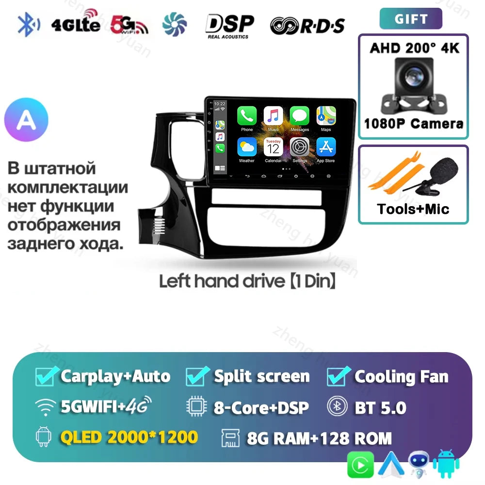 CarPlay Auto For Mitsubishi Outlander 3 GF0W GG0W 2012 - 2018 Left hand drive Car Radio Multimedia Video Player Navigation stere