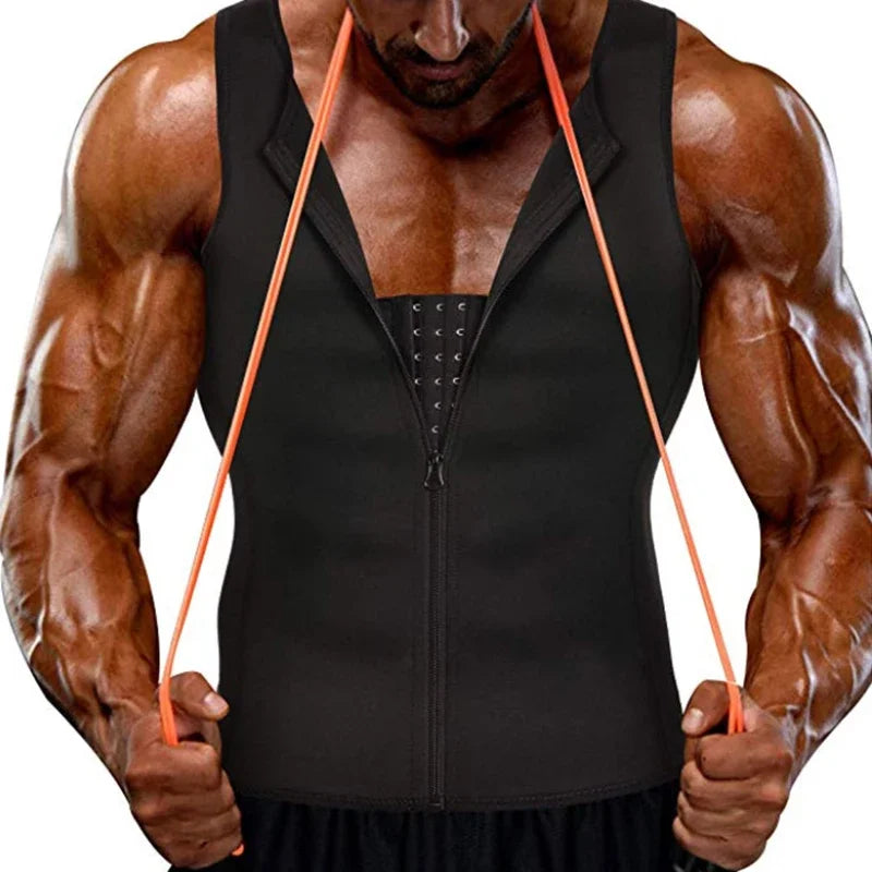 Men's Slimming Compression underTank Top Shaper Vest with Zipper & Back Support