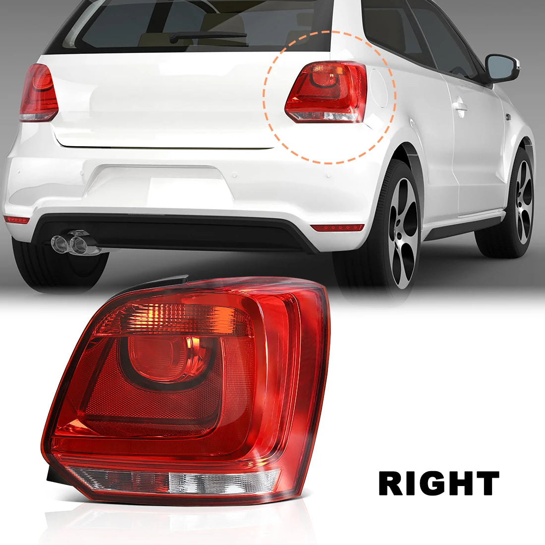 For Volkswagen VW Polo 6R 2009 2010 2011 2012 2013 2014 Taillights Brake Rear Tail Lights Assembly Car Accessories 12V No Bulbs