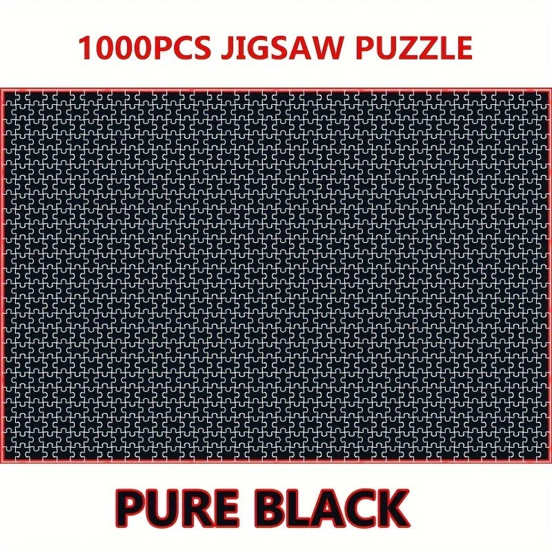 Pure Black Paper Jigsaw Puzzle Adult 1000pcs without Zoning High Difficulty pure black puzzle packaging Holiday Gift