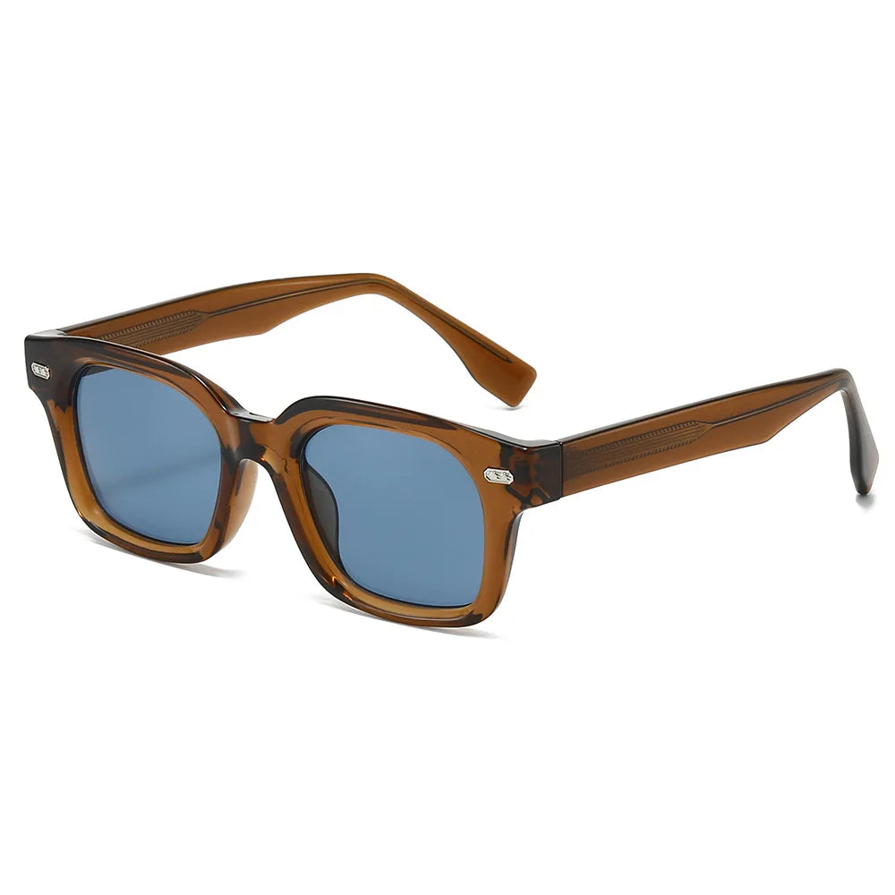 JNPCXI Retro Square Sunglasses for Men WomenVintage Classic Sun Glasses Fashion Stylish Shades with Metal Pins 604475