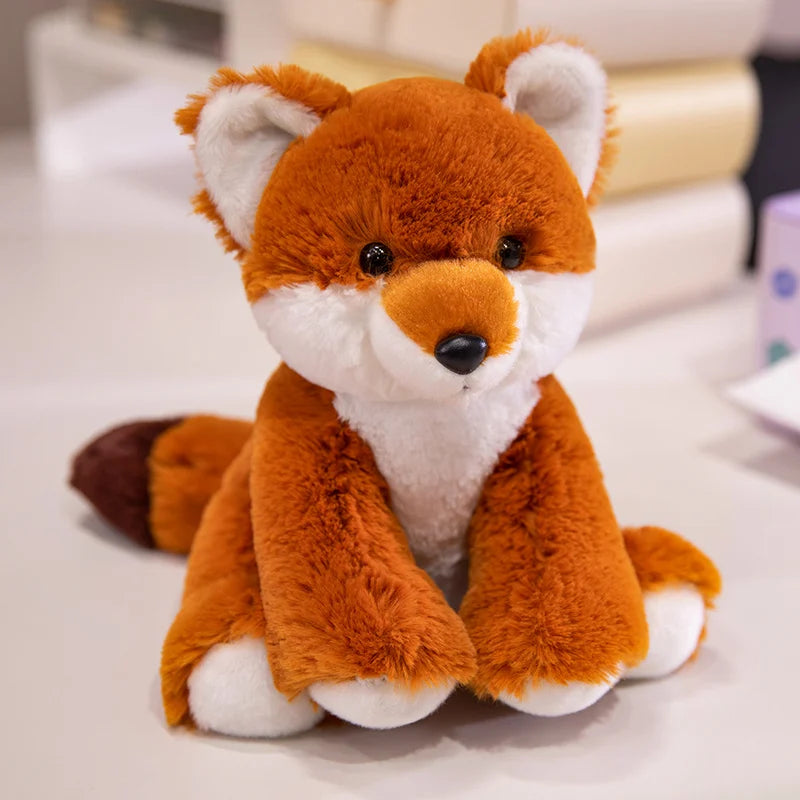 20cm Sitting Cute Forest Animal Tiger, Lion, Sheep, Cow, Fox, Plush Toy Doll, Christmas Birthday Gift