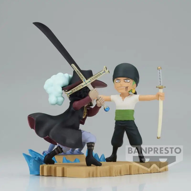Special OfferBANDAI BANPRESTO ONE PIECE Zoro Mihawk Animation peripherals Mol Garage Kit Ornaments boys favorite gift Collectibl