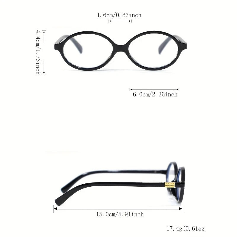 1pc Women'S Oval Frame Glasses, Sexy Retro Elegant Casual Temperament Spectacles for Daily Commute Party Street Style
