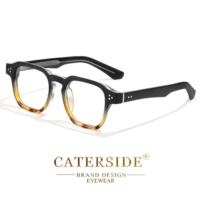 CATERSIDE Retro Square Glasses Men Anti Blue Light Core Insert Temple Computer Glasses for Women Luxury Brand Glasses Frame