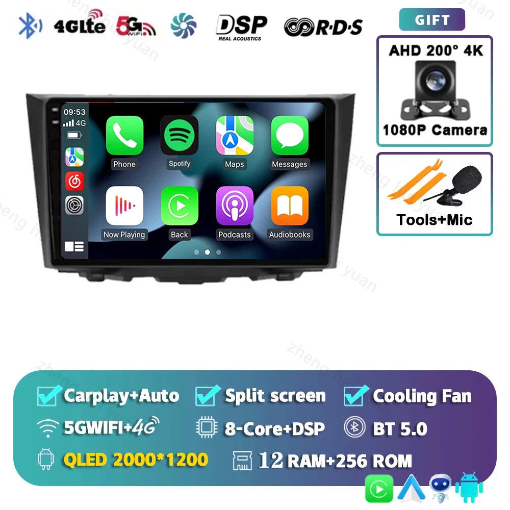 CarPlay Auto Android 15 For Suzuki Kizashi 2009 - 2015 Car Radio Multimedia navigation video DVD Autoradio Stereo 2din 4G+BT GPS