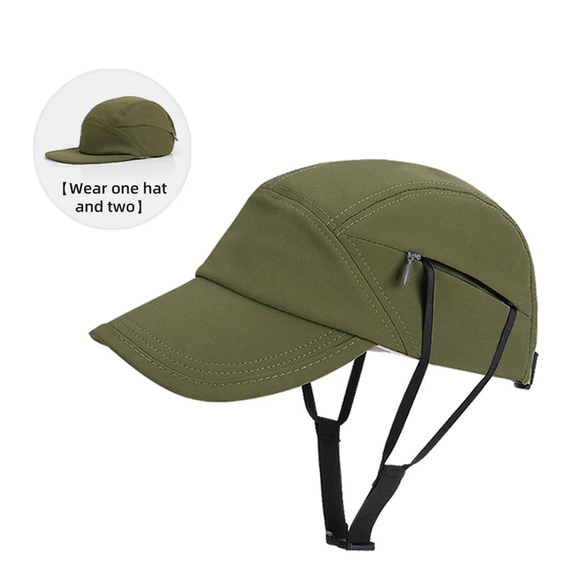 9274-New summer women's outdoor cycling sun hat, women's lightweight breathable baseball cap, windproof drawstring surfing hat