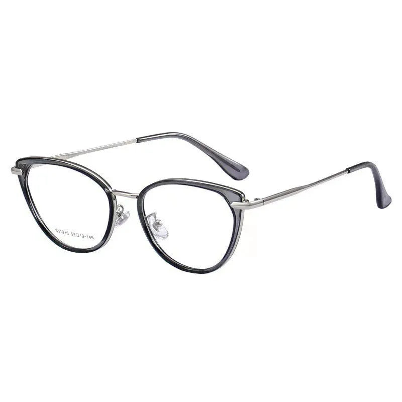 1 Pair of Y2K Style Women's Cat Eye Glasses Transparent Lenses Lightweight PC Frame with Metal Hinges