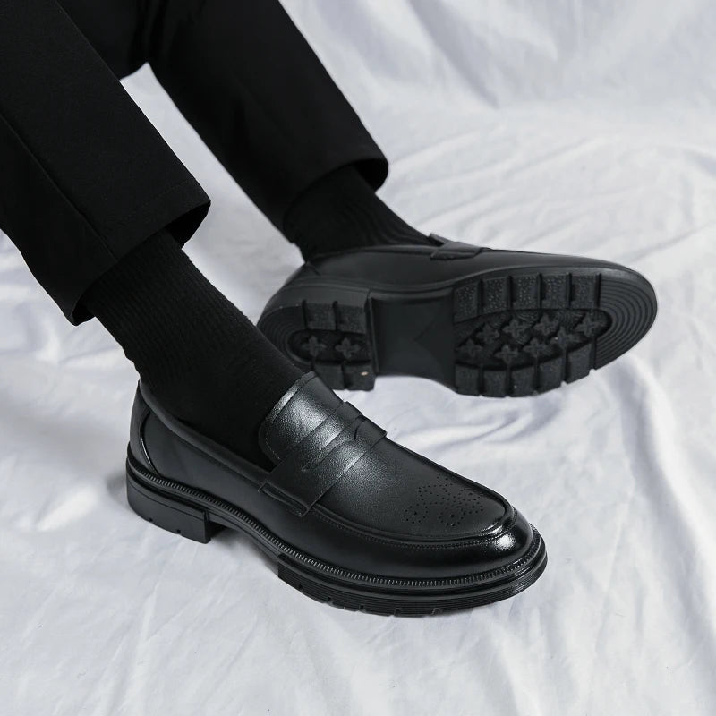 Men's Dress Shoes Retro Casual Business Leather Shoes Men Office Loafers Formal Social Brogues Wedding Leather Shoes For Men