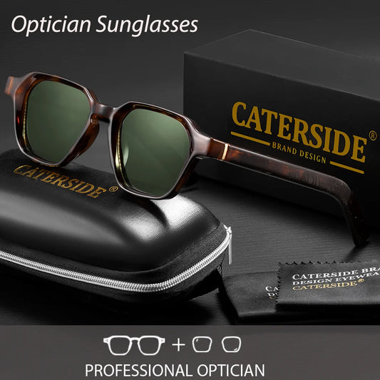 CATERSIDE Men's Prescription Sunglasses Private Customized Prescription Women Outdoor Myopia Essential Optical Suneyeglass UV400