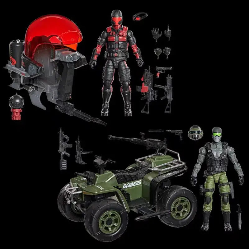 【Pre Sale】Original Hasbro G.I. Joe SNAKE EYES & VARMINT ATV VS.STEALTH VIPER & COBRA STEALTH FLIGHT POD (TRUBBLE BUBBLE) Action