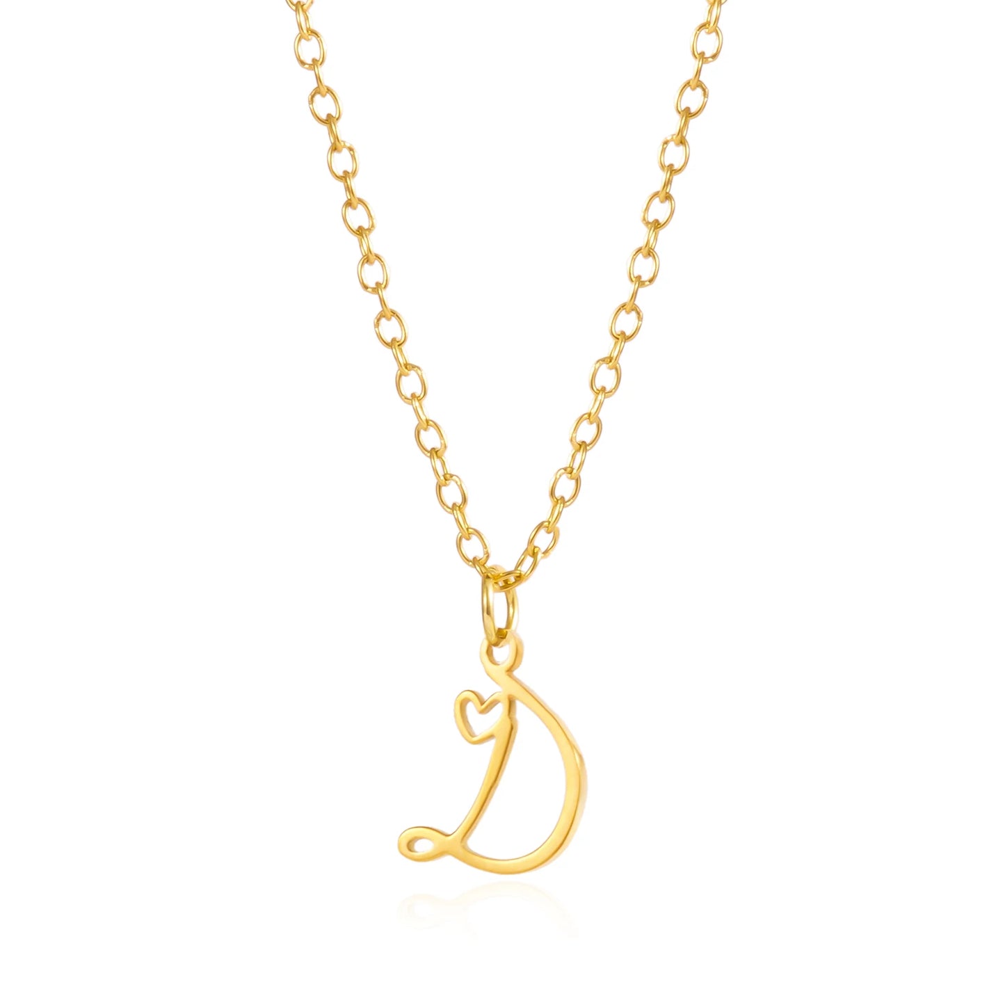 Fashion Stainless Steel A-Z Initial Letter Necklace For Women Elegant Gold Color 26 Alphabet Pendant Jewelry Girls Birthday Gift