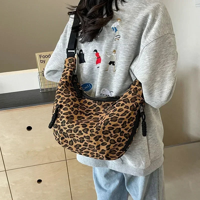 Leopard Print Crossbody Bags for Women Corduroy Casual Shoulder Tote Bags Ladies Sac A Main Femme Designer Luxury Handbags 2026