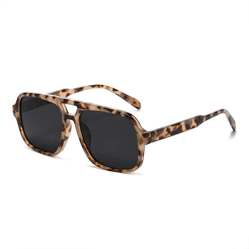 JNPCXI Retro Double Bridges Square Women Luxury Sunglasses Fashion Green Shades UV400 Men Gradient Sun Glasses