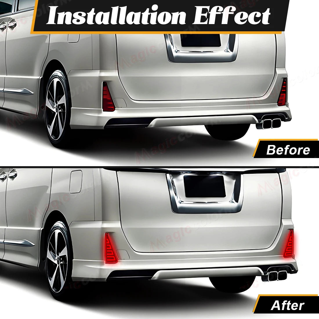 For Toyota NOAH VOXY 80 Series 2014 2015 2016 2017 2018 Rear Bumper Reflector Light Sequential Turn Signal Brake Driving Lamp