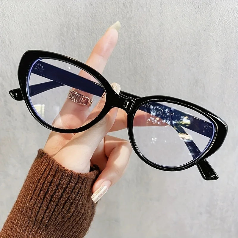 1-Pacs Retro Cat Eye Blue Light Blocking Glasses - Slim Skinny Frame with Advanced Anti-Blue Light Flat Lens