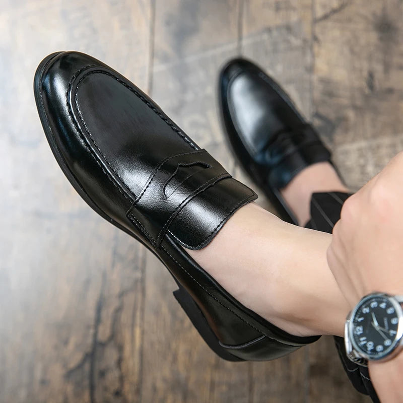High Quality Social Leather Shoes For Men Classic Casual Business Shoes Men Trend Men's Dress Shoes Office Loafers Male