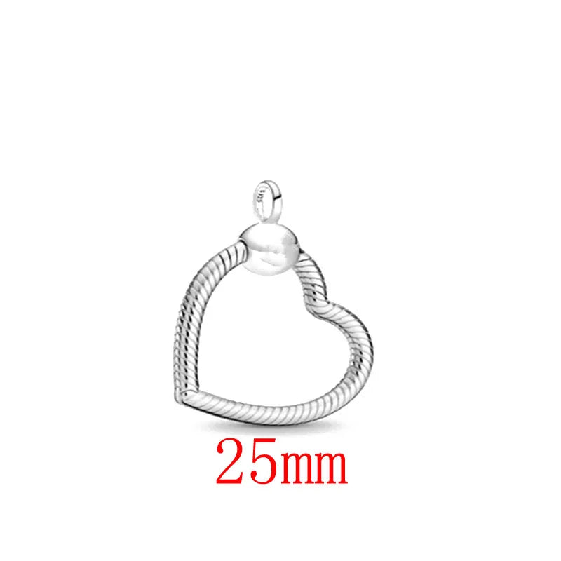 Orig 925 sterling silver plated Shining red heart-shaped Women Necklace Pendant