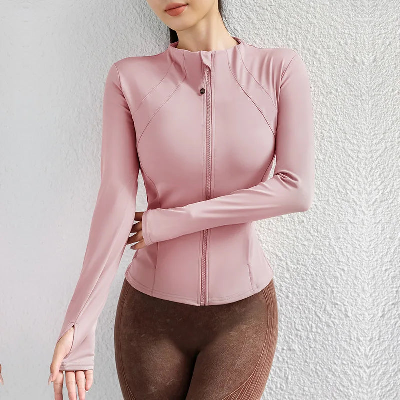 Yoga Clothes Windbreaker Sportswear Woman Running Long Sleeve Sweatshirt Sports Jackets Top Women Workout Tops Activewear