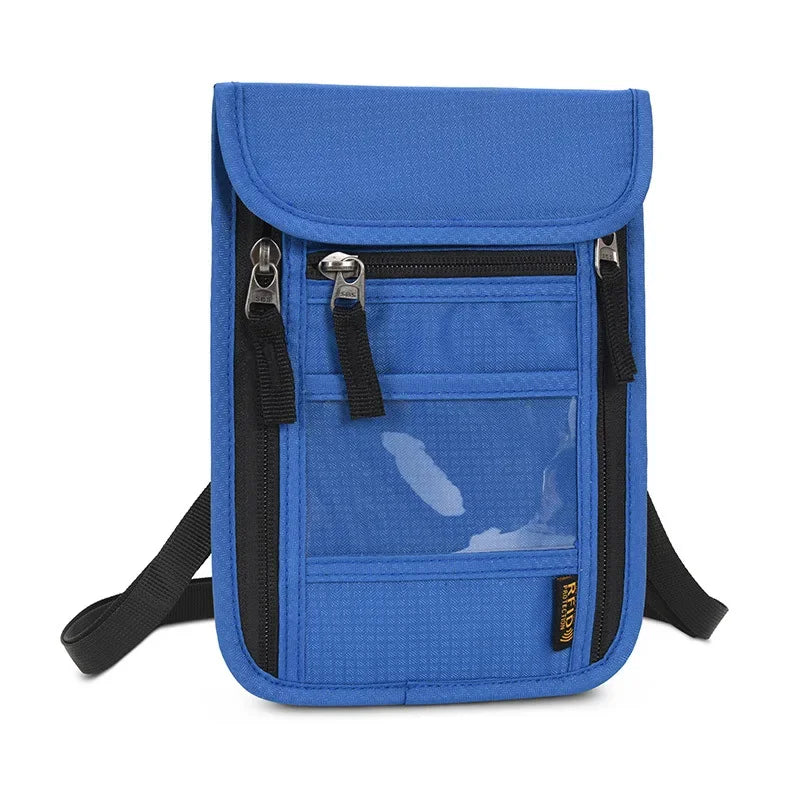 RFID Protection Passport Holder Travel Neck Pouch Anti-theft Wallet Hidden Money Document Card Holder Waterproof Large Organizer