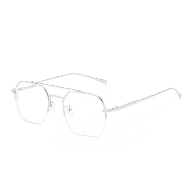 Photochromic Anti Radiation Half Frame Glasses for Women Men Transition Rectangle Eyeglasses Computer Anti Blue Eyewear
