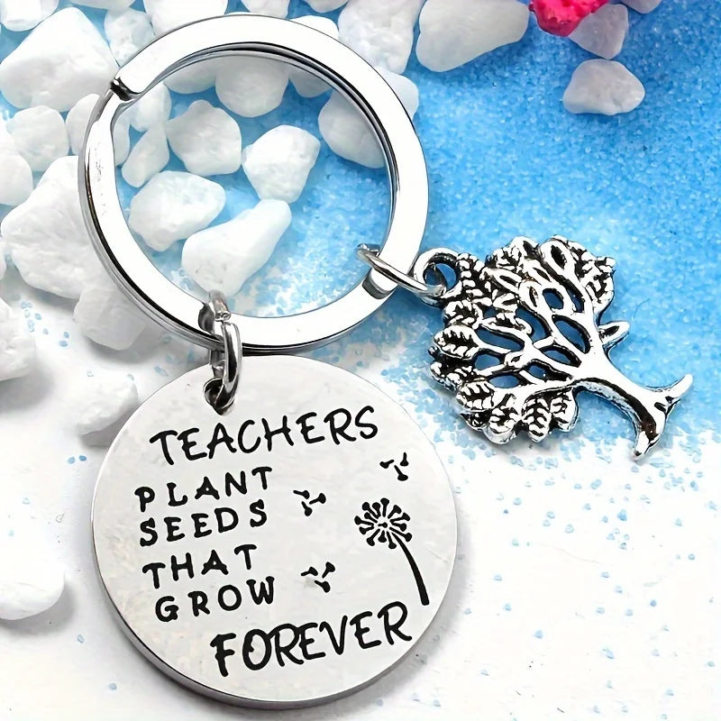 Teacher Appreciation Keychain "Teachers Plant Seeds That Grow Forever" The perfect gift for a teacher's birthday or graduation!