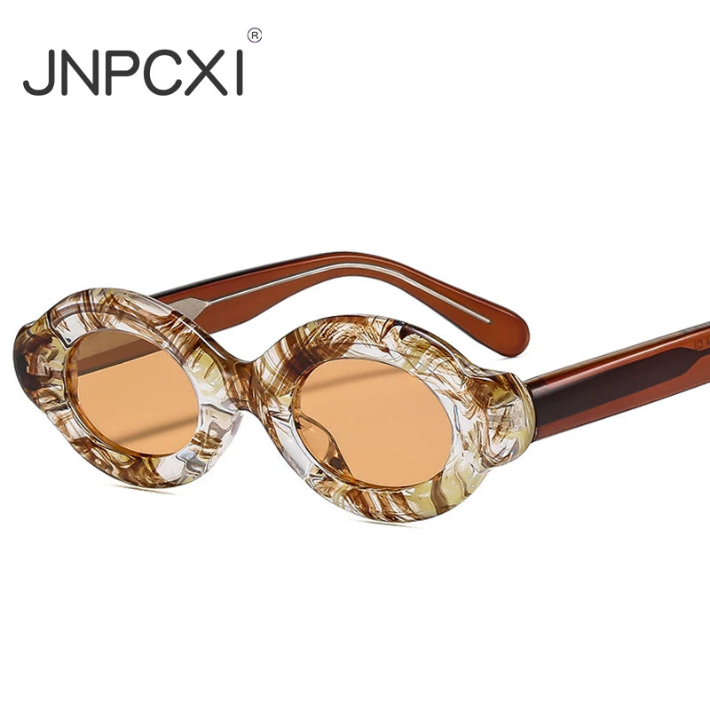 JNPCXI Polarized Retro Oval Women Sunglasses Shades UV400 Fashion Punk Men Trending Quality Leopard Sun Glasses