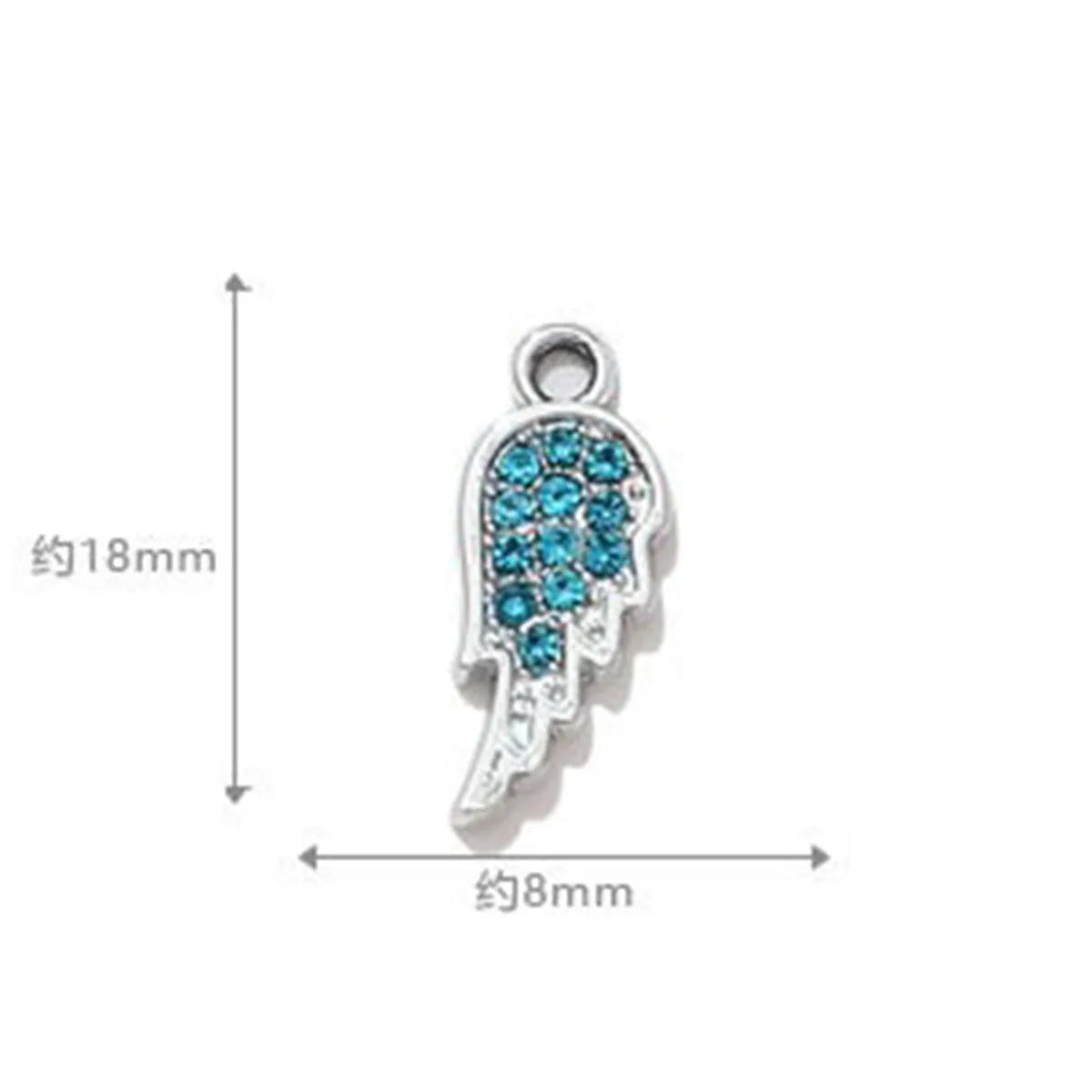 10Pcs Silver Plated Crystal Angel Wings Charm Pendant Jewelry Making Bracelet Necklace Earrings DIY Accessories