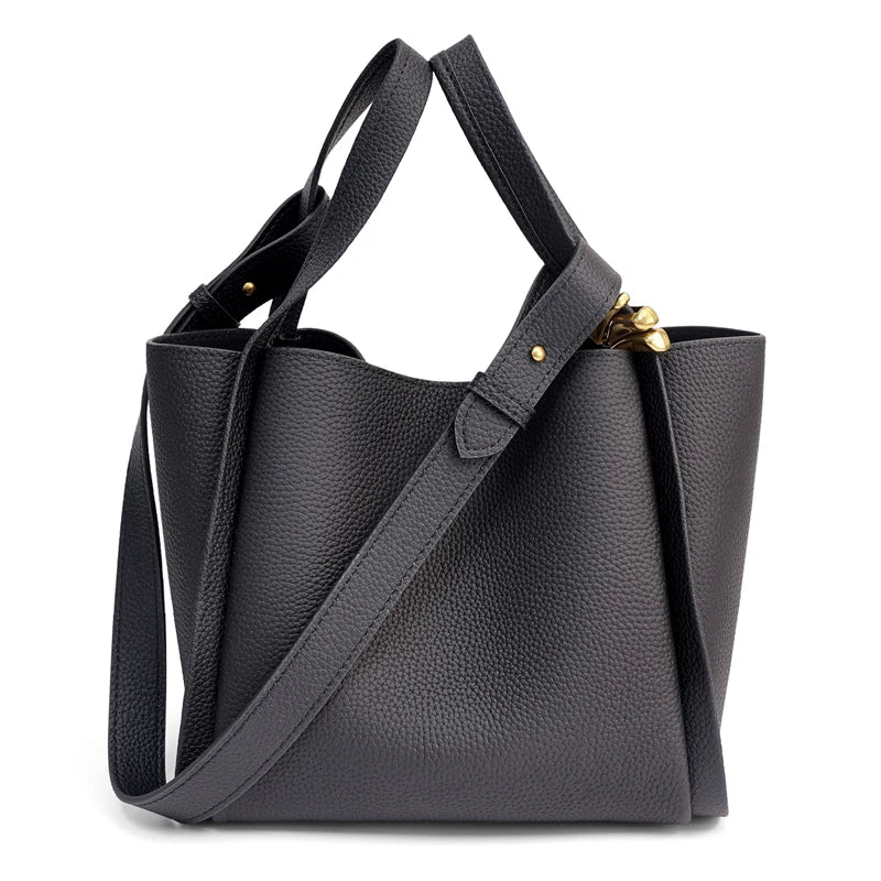 2026 New Style Women Soft Genuine Leather Bucket Bag & Soft Leather Basket Bag Elegant Handbag for Mother as a Mother's Day Gift