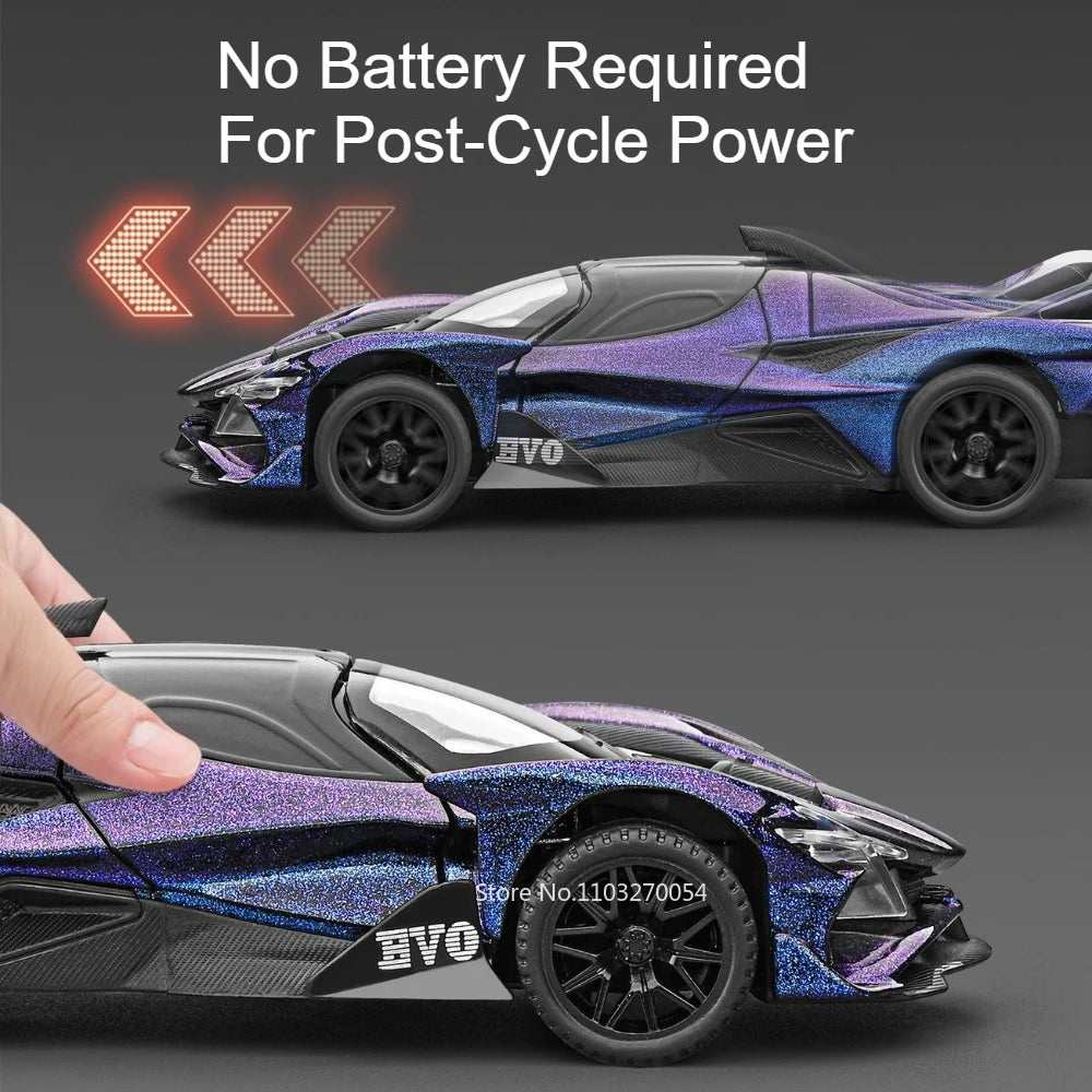 1:32 Apollo EVO IE Model Toys Diecast Alloy Car Sound Light Rear Wheel Return Force Doors Opened Miniature Supercar Fashion Gift