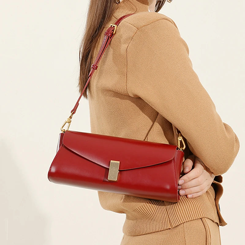 Burminsa Leather Underarm Shoulder Bags Women Luxury Design Crossbody Purse