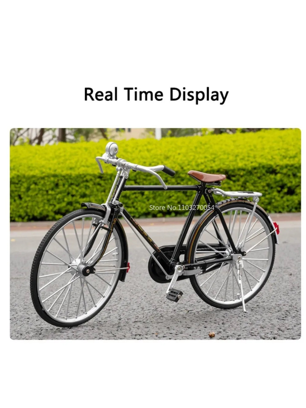 1/6 Vintage Bicycle Toy Model Car Classic Nostalgic Diecasting Toys Alloy Wheel Rubber Tires High Simulation Model Festival Gift