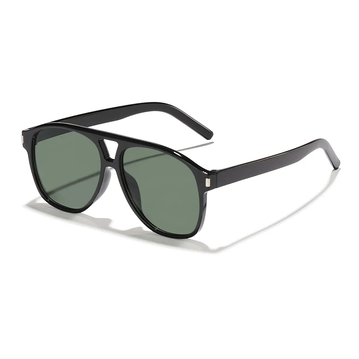 JNPCXI Vintage Double Bridges Pilot Women Sunglasses Fashion Square Black Tea Shades UV400 Men Sun Glasses