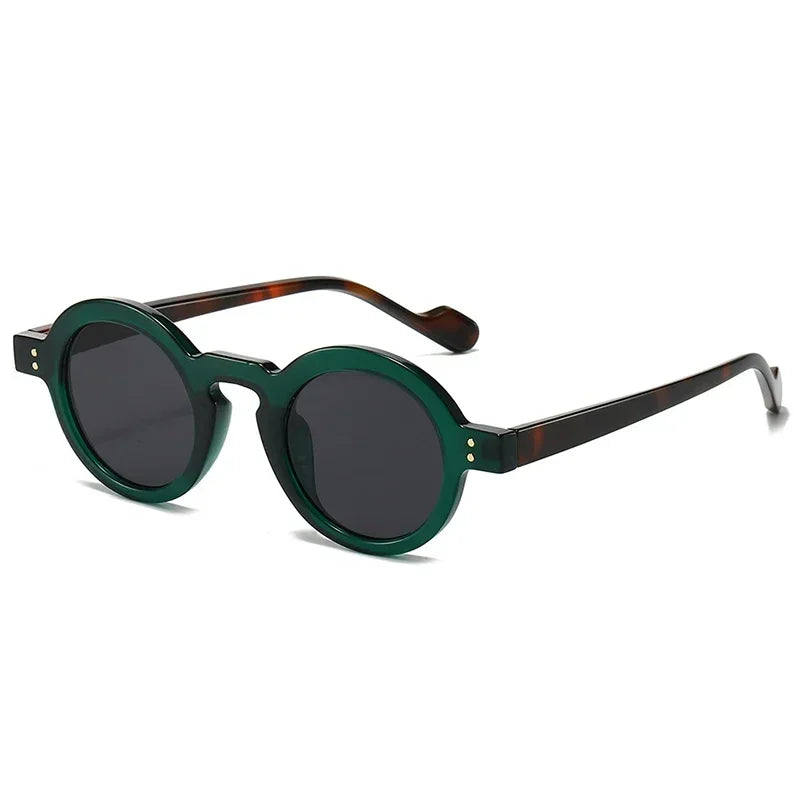 JNPCXI Retro Small Round Sunglasses Women Fashion Clear Ocean Lens Shades UV400 Men Rivets Trending Punk Sun Glasses