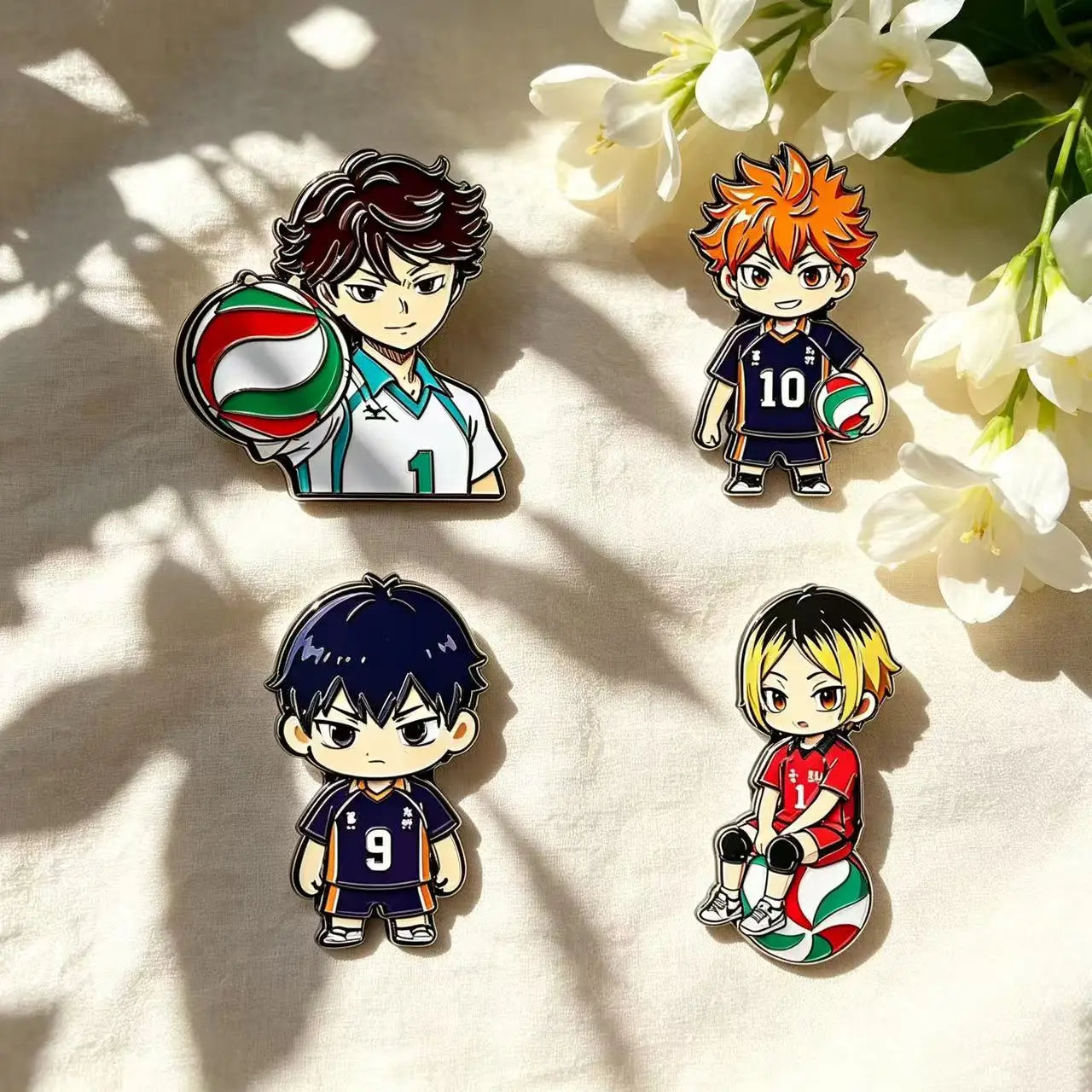 4/8PCS Cute Boys Enamel Pin Cartoon Anime Badge On Backpack Lapel Pins Kawaii Brooches for Jackets Cosplay Accessories Gift Toys