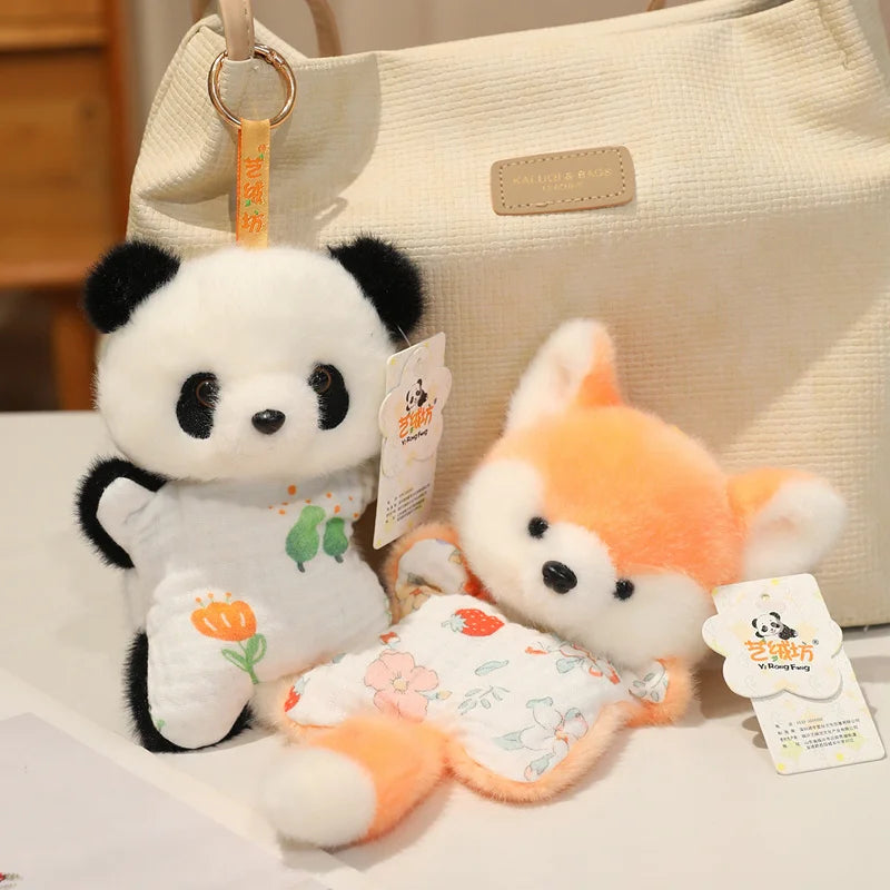Good Quality and Cute Bean Bag Plush Toy  Cartoon Animal Doll Monkey Frog Cat Fox Panda Furry Forest Animals Doll Birthday Gift