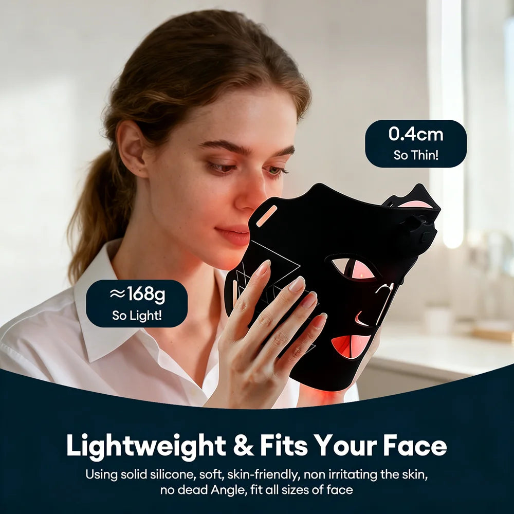 7 Colors LED Face Silicone Mask Flexible Facial Beauty LED Mask Photon Light Rejuvenation Anti-Wrinkle Skin Care Wireless Use