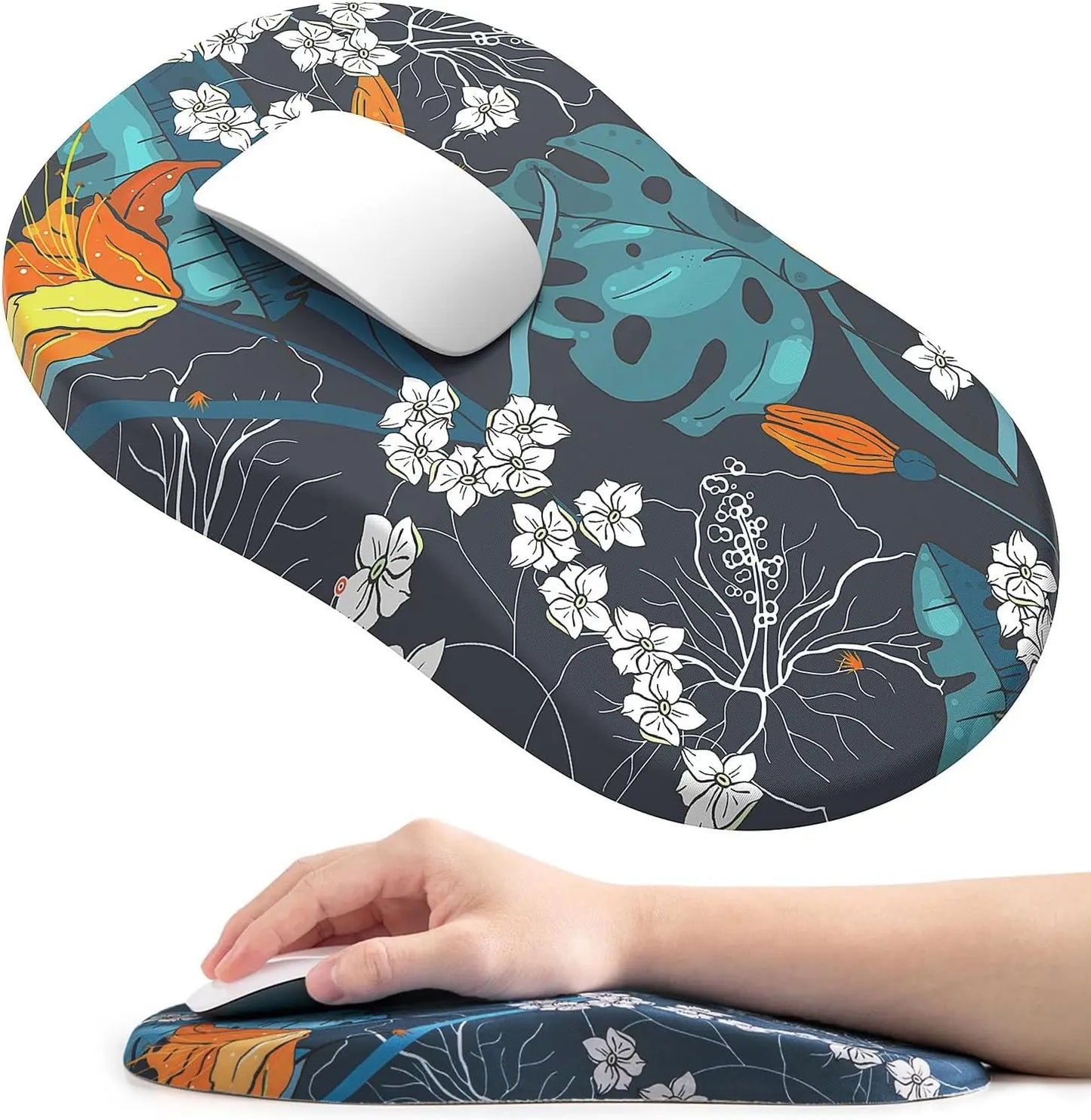 Ergonomic Mouse Pad with Wrist Rest, Soft Mousepad With Memory Foam for Pain Relief, Gaming Mouse Pad for Desk, Home, Office