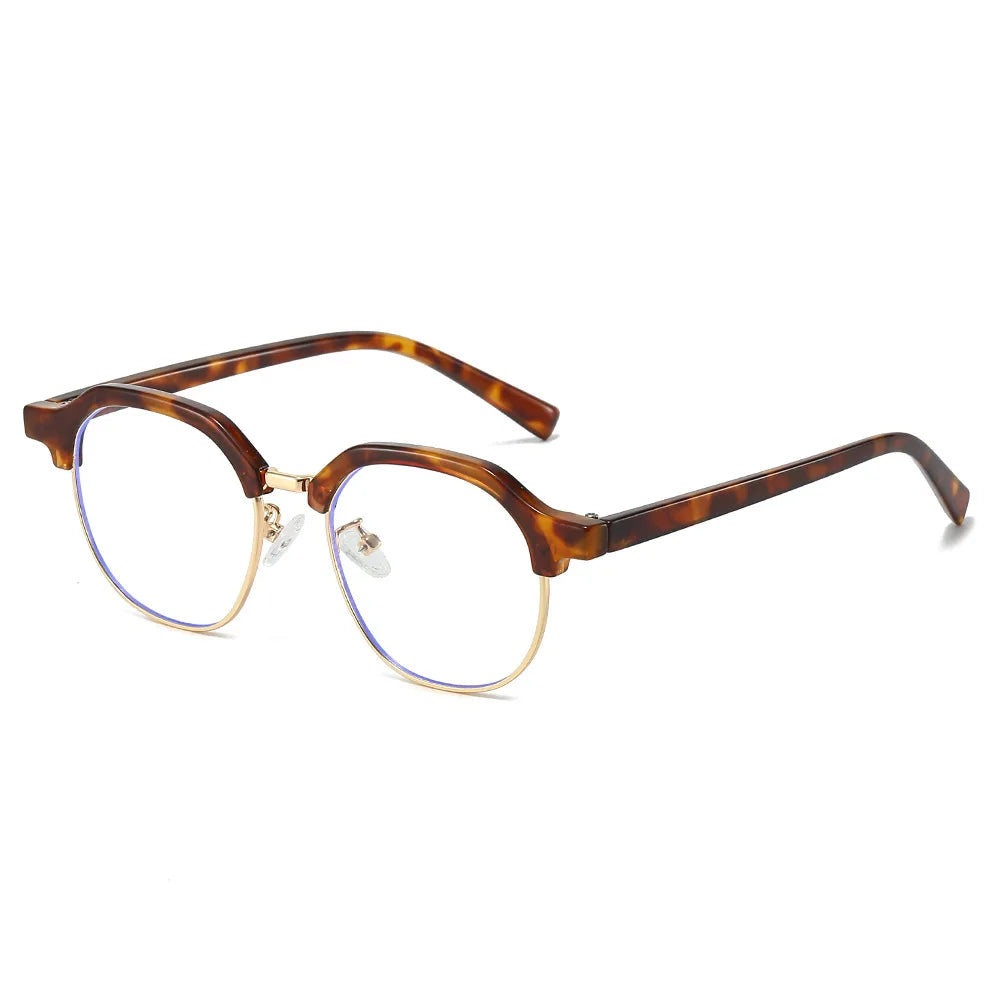 JNPCXI New Ins Popular Fashion Square Semi-Metal Women Sunglasses Shades UV400 Men Trending Clear Lens Frame