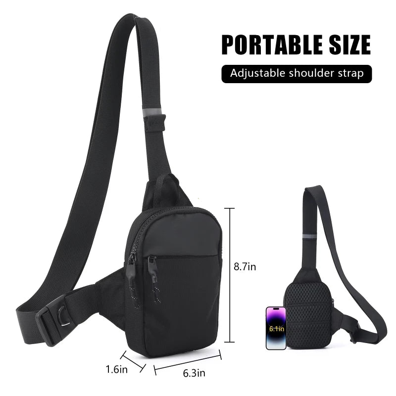 Fashionable Mini Crossbody Bag for Men with Stainless Steel Lock RFID Anti-Theft Mobile Phone Single Shoulder Bag handbags