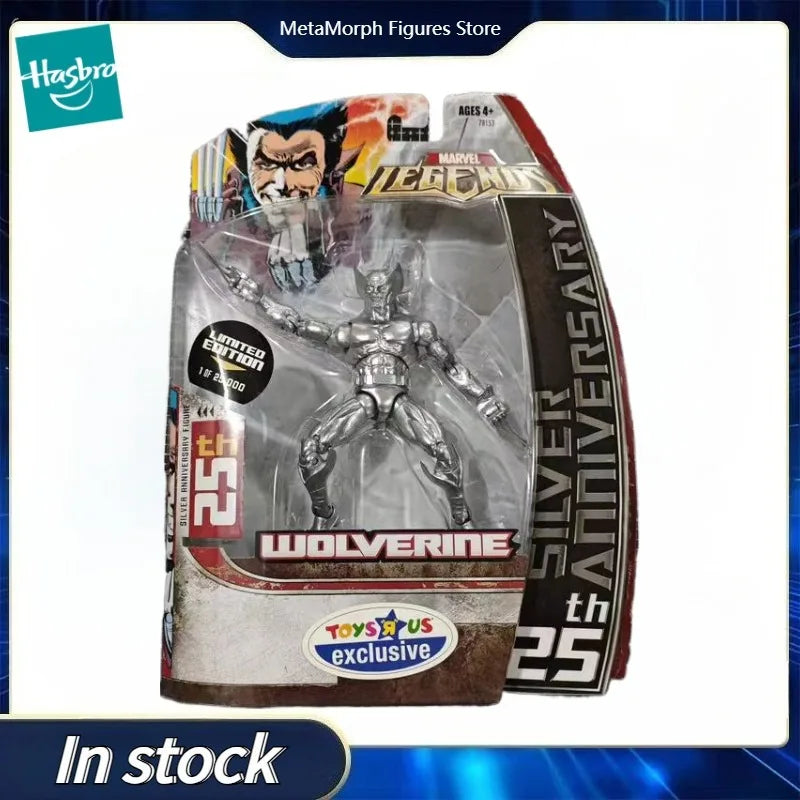 Original Hasbro MARVEL LEGENDS WOLVERINE 25th SILVER ANNIVERSARY Anime Figure Toy Collection Model