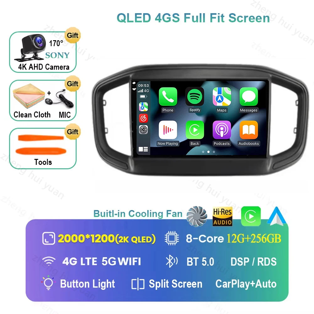 Android 16 CarPlay Auto Car Radio Multimedia navigation video Autoradio Stereo For Fiat Strada 2020 - 2022