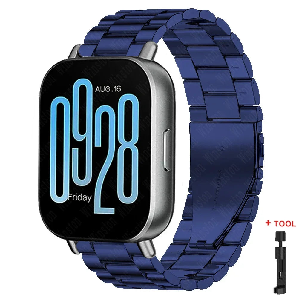 22mm Blue Bracelet Strap Redmi Watch 5/5 Lite & 3 Active/3 Lite Metal Wristband