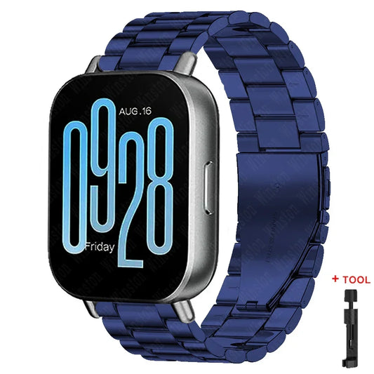 22mm Blue Bracelet Strap Redmi Watch 5/5 Lite & 3 Active/3 Lite Metal Wristband