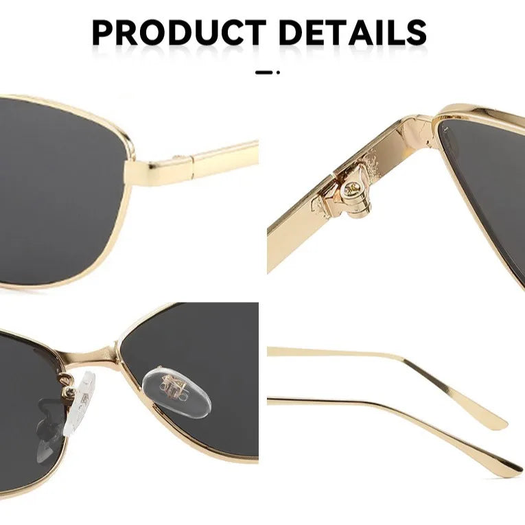 JNPCXI New Fashion Cat Eye Women Sunglasses Retro Trending Metal Blue Gradient Men Shades UV400 Sun Glasses