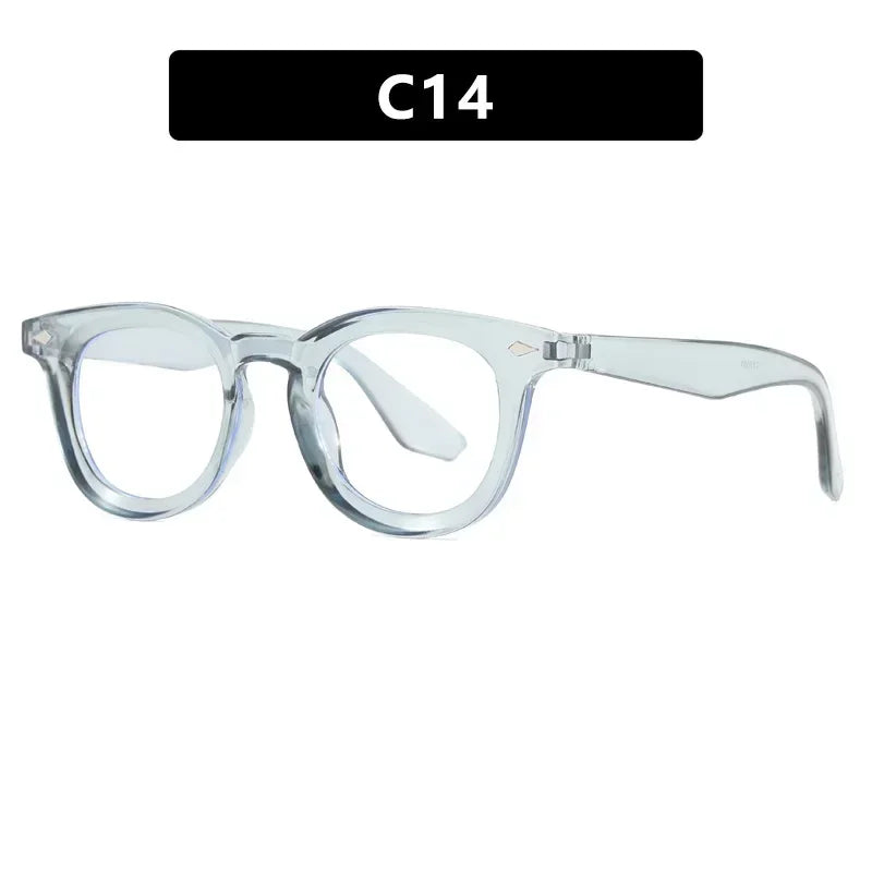 JNPCXI Retro Round Men Sunglasses Fashion Clear Ocean Lens Shades UV400 Women Trending Rivets Sun Glasses