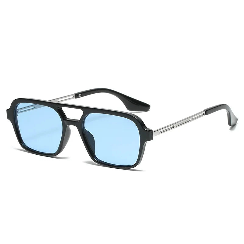 JNPCXI Quality Fashion Double Bridges Women Square Sunglasses Fashion Men Ocean Film Shades UV400 Trending Sun Glasses